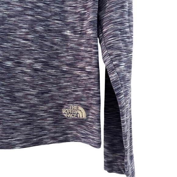 NORTH FACE Purple Long Sleeve Winter Base Layer V-neck Shirt Sz L - Picture 4 of 5